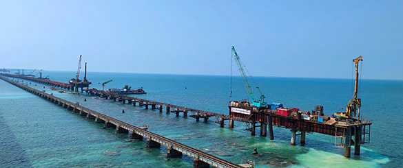 Steel Fabrication bridge rameswaram and painting work at Pampan bridge Rameswaram